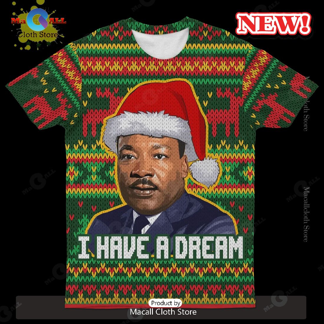 Martin Luther King Santa I Have A Dream Hoodie 3D Martin Luther King Santa I Have A Dream Hoodie 3D