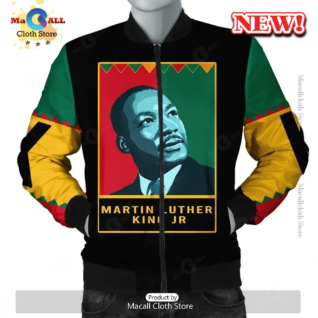 Martin Luther King Jr Black History Month Style Bomber Jacket Martin Luther King Jr Black History Month Style Bomber Jacket