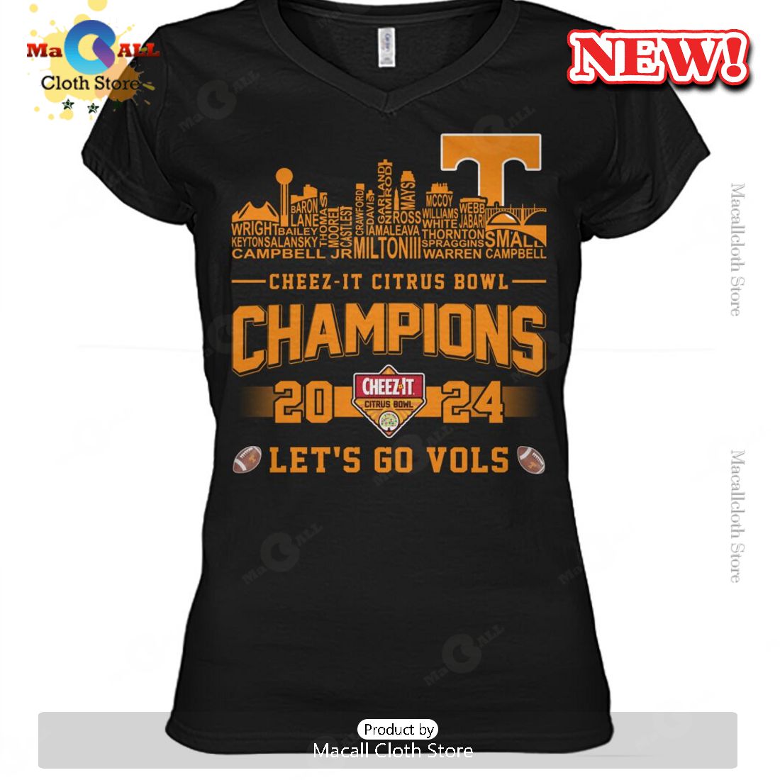2024 Cheez-It Citrus Bowl Champions Tennessee Volunteers T-Shirt