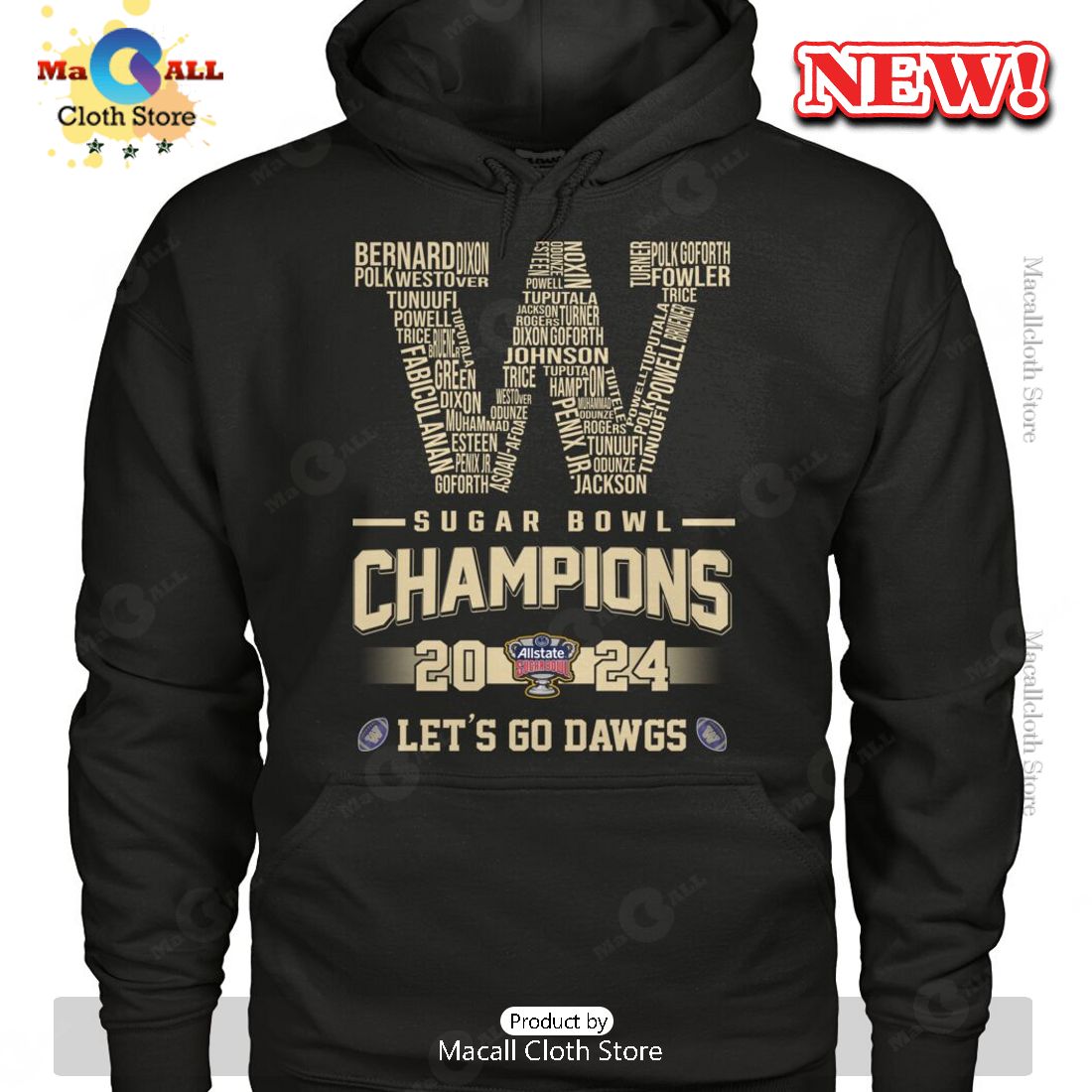 2024 Washington Huskies Sugar Bowl Champions T-Shirt