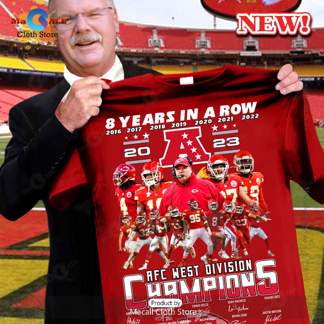8 Years In A Row 2023 RFC West Division Champions Signatures T-Shirt 8 Years In A Row 2023 RFC West Division Champions Signatures T-Shirt