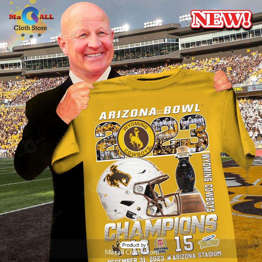 Arizona Bowl 2023 Champions Wyoming Cowboys Sports T-Shirt