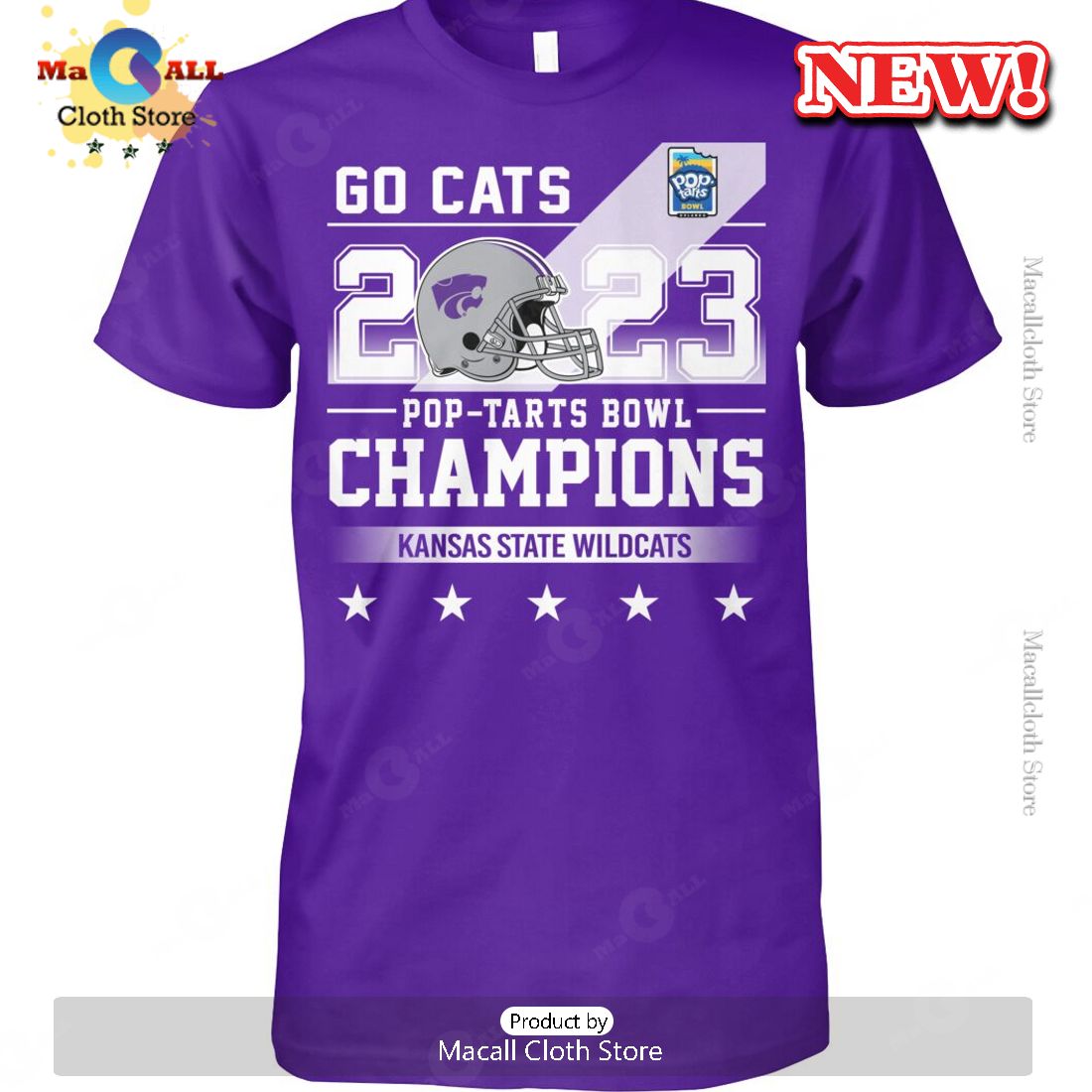 Go Cats 2023 Pop-Tarts Bowl Champions Kansas State Wildcats T-Shirt Go Cats 2023 Pop-Tarts Bowl Champions Kansas State Wildcats T-Shirt