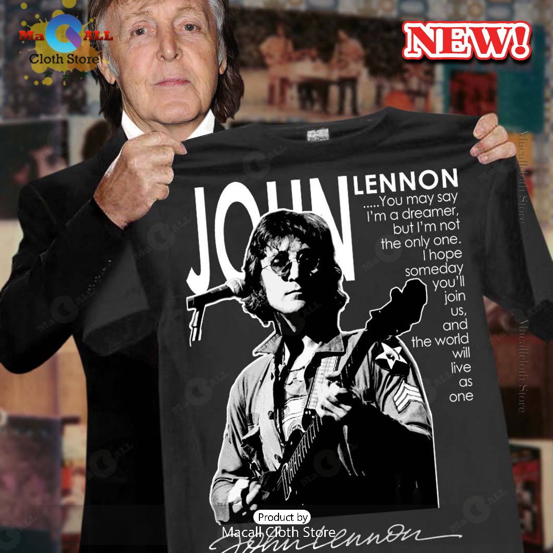 John Lennon Signatures Classic T-Shirt John Lennon Signatures Classic T-Shirt