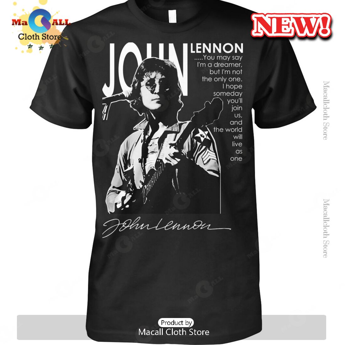 John Lennon Signatures Classic T-Shirt John Lennon Signatures Classic T-Shirt