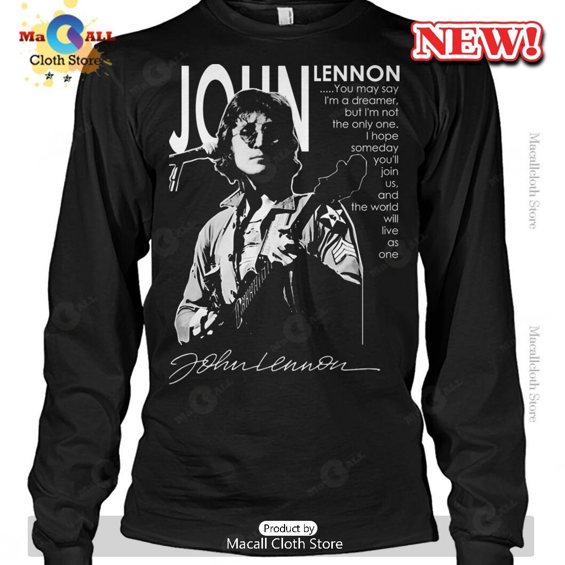 John Lennon Signatures Classic T-Shirt John Lennon Signatures Classic T-Shirt