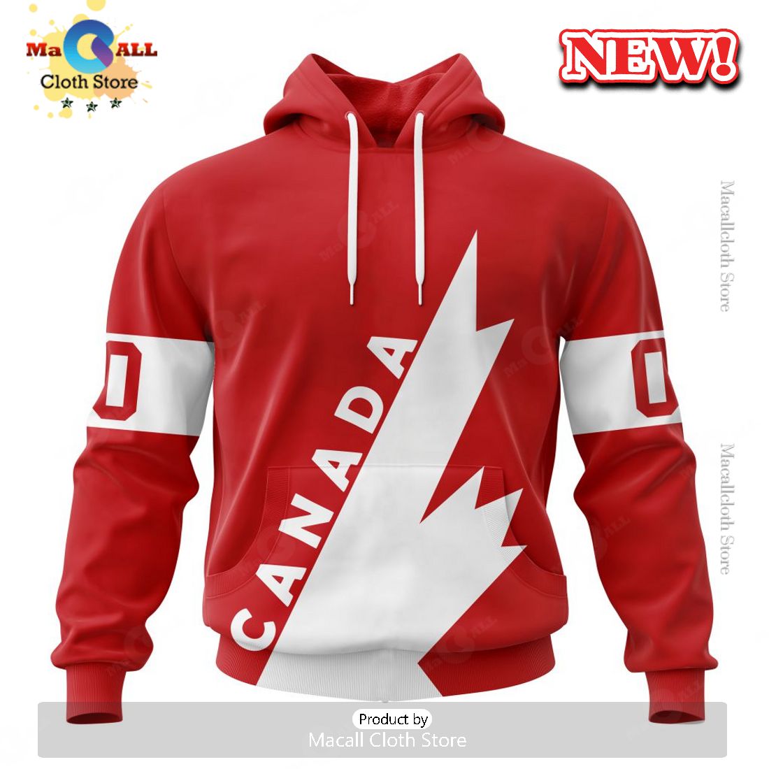 Hockey Canada Personalized Red Retro Concept Kits Hoodie 3D