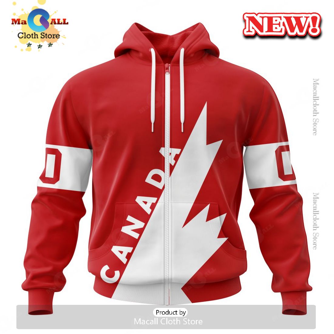 Hockey Canada Personalized Red Retro Concept Kits Hoodie 3D