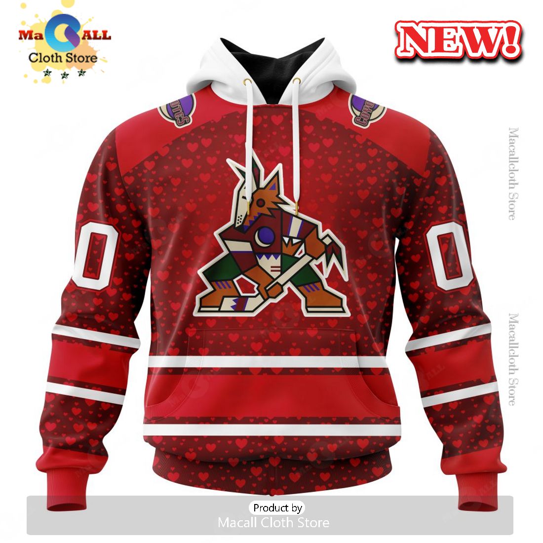 NHL Arizona Coyotes Special Gift For Valentines Day Hoodie 3D NHL Arizona Coyotes Special Gift For Valentines Day Hoodie 3D