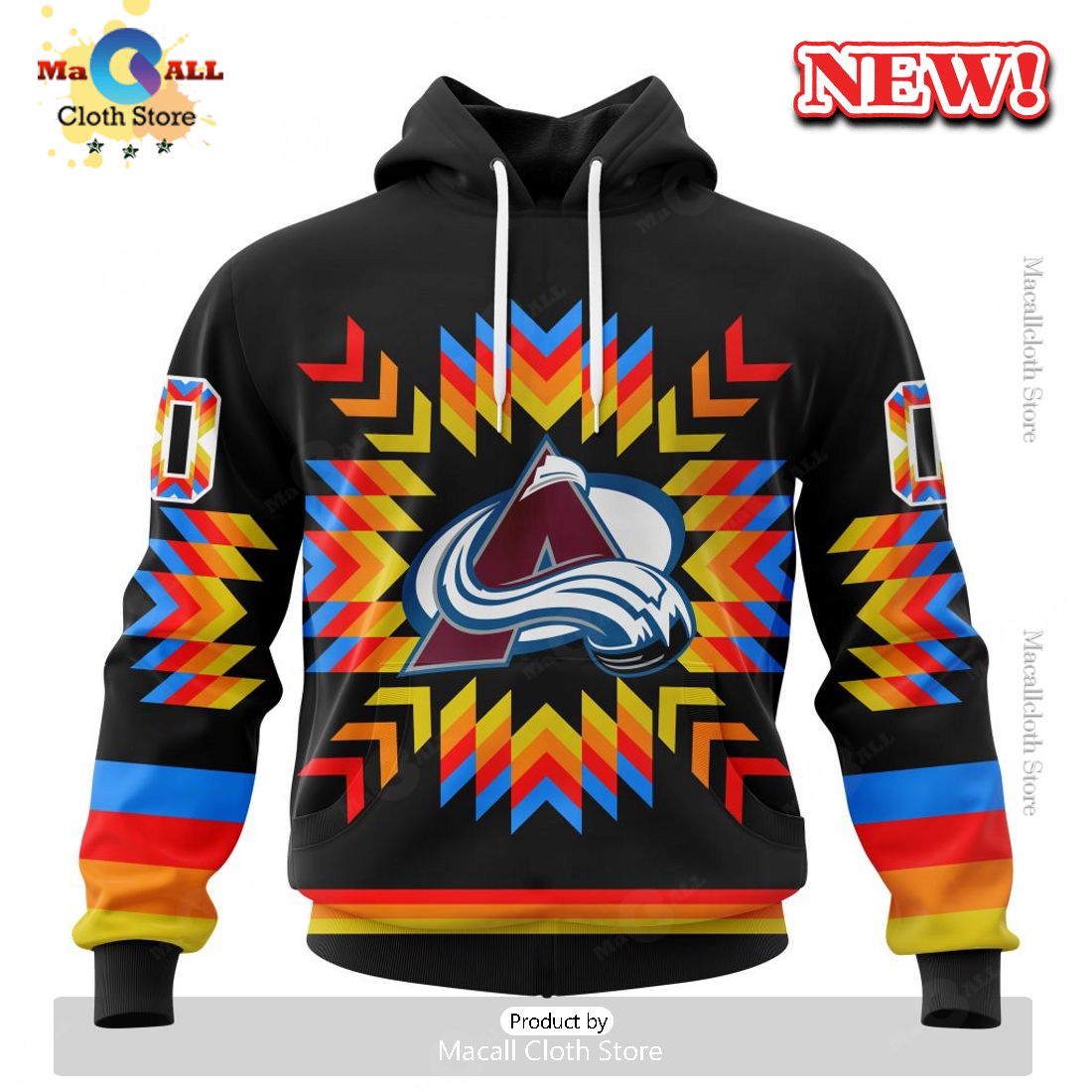NHL Colorado Avalanche Hot Design With Native Pattern Hoodie 3D
