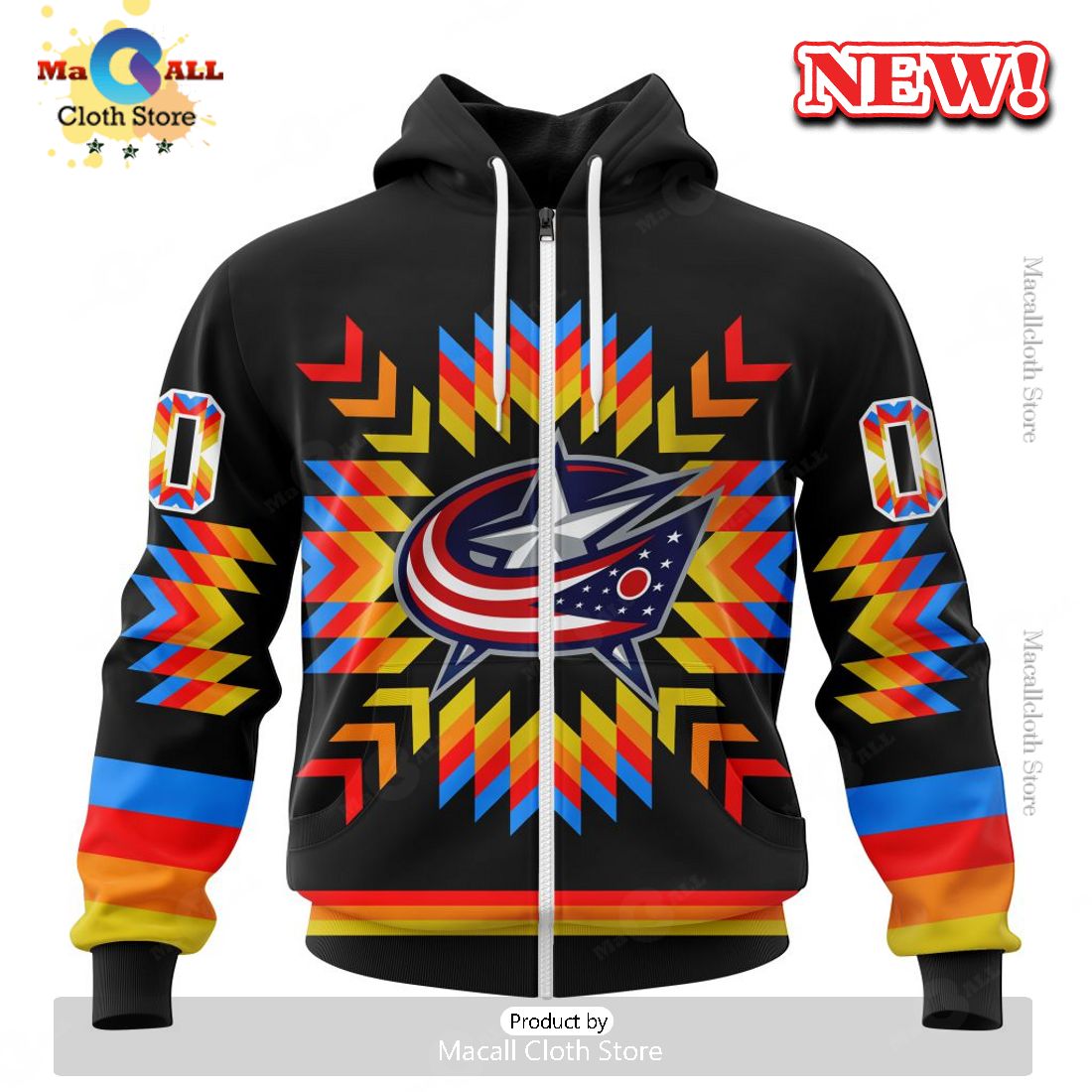 NHL Columbus Blue Jackets Hot Design With Native Pattern Hoodie 3D
