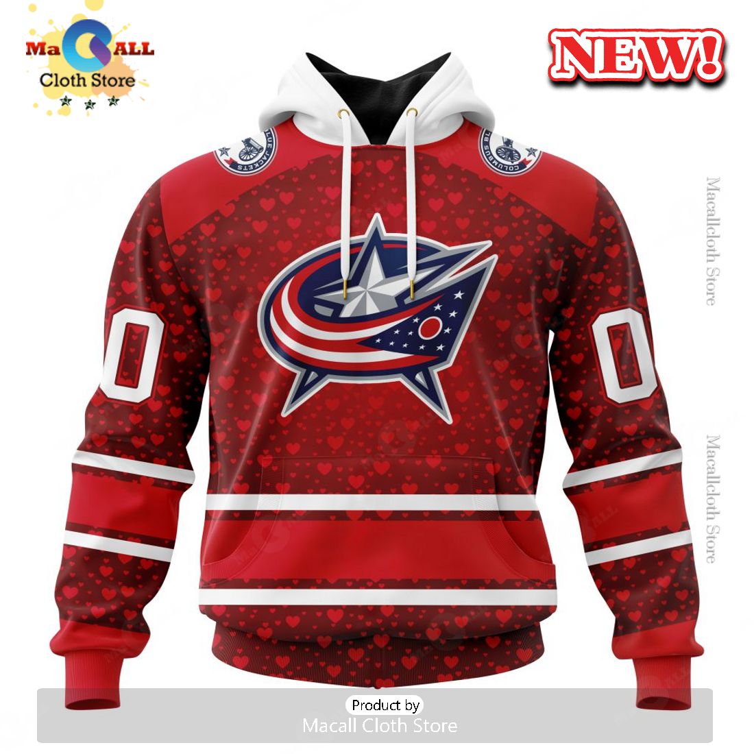 NHL Columbus Blue Jackets Special Gift For Valentines Day Hoodie 3D