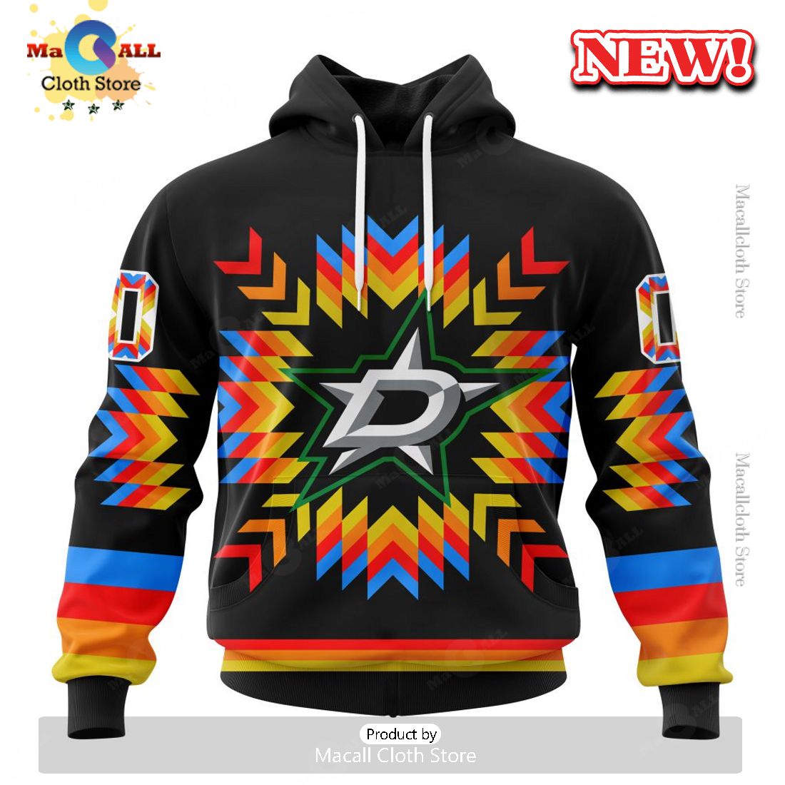 NHL Dallas Stars Hot Design With Native Pattern Hoodie 3D
