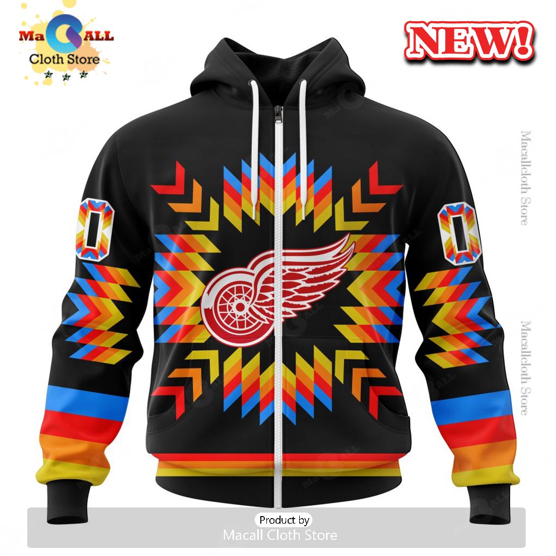 NHL Detroit Red Wings Hot Design With Native Pattern Hoodie 3D