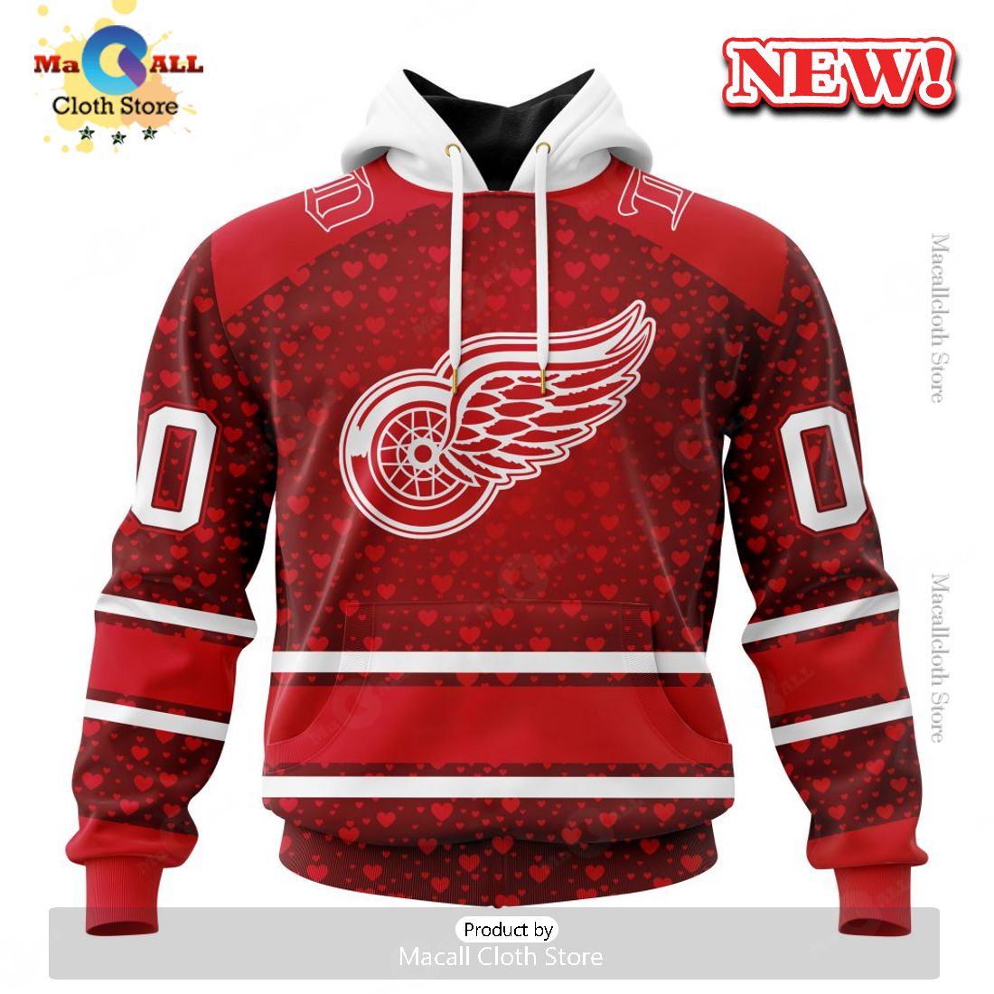 NHL Detroit Red Wings Special Gift For Valentines Day Hoodie 3D