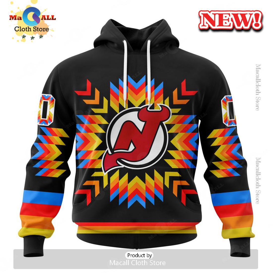 NHL New Jersey Devils Hot Design With Native Pattern Hoodie 3D