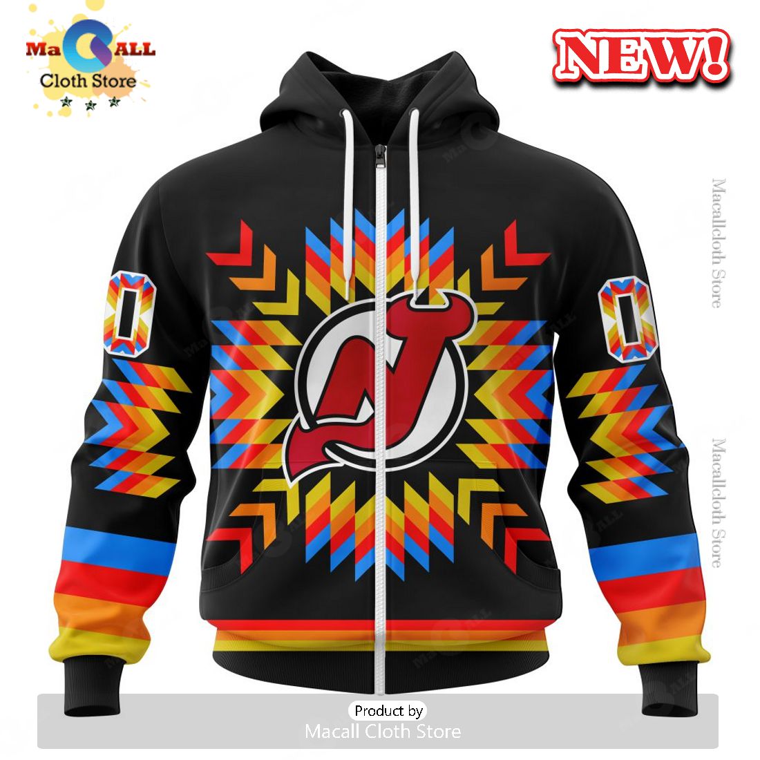 NHL New Jersey Devils Hot Design With Native Pattern Hoodie 3D