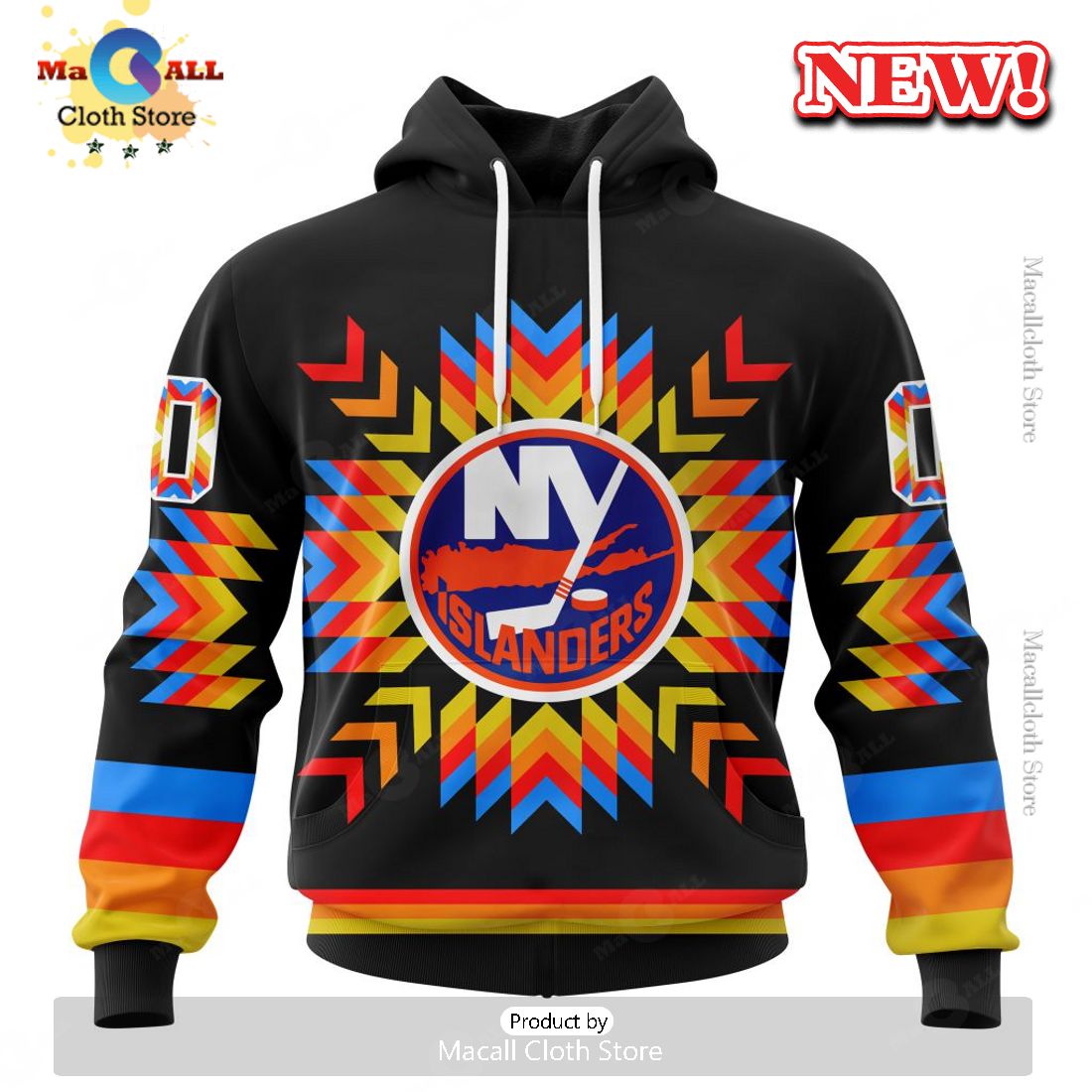NHL New York Islanders Hot Design With Native Pattern Hoodie 3D