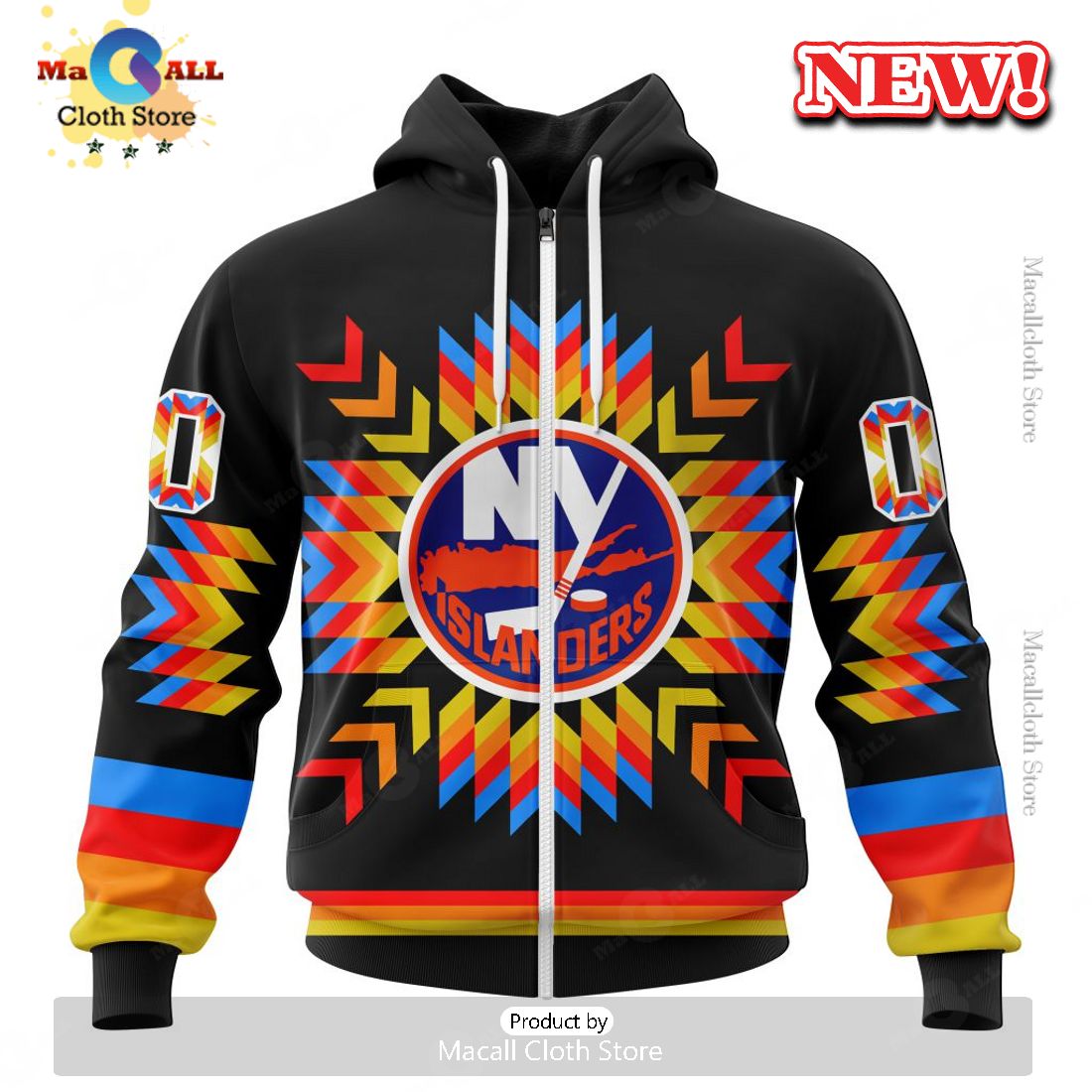 NHL New York Islanders Hot Design With Native Pattern Hoodie 3D