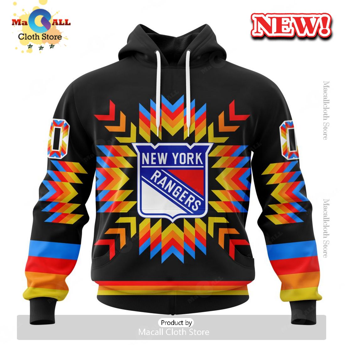 NHL New York Rangers Hot Design With Native Pattern Hoodie 3D