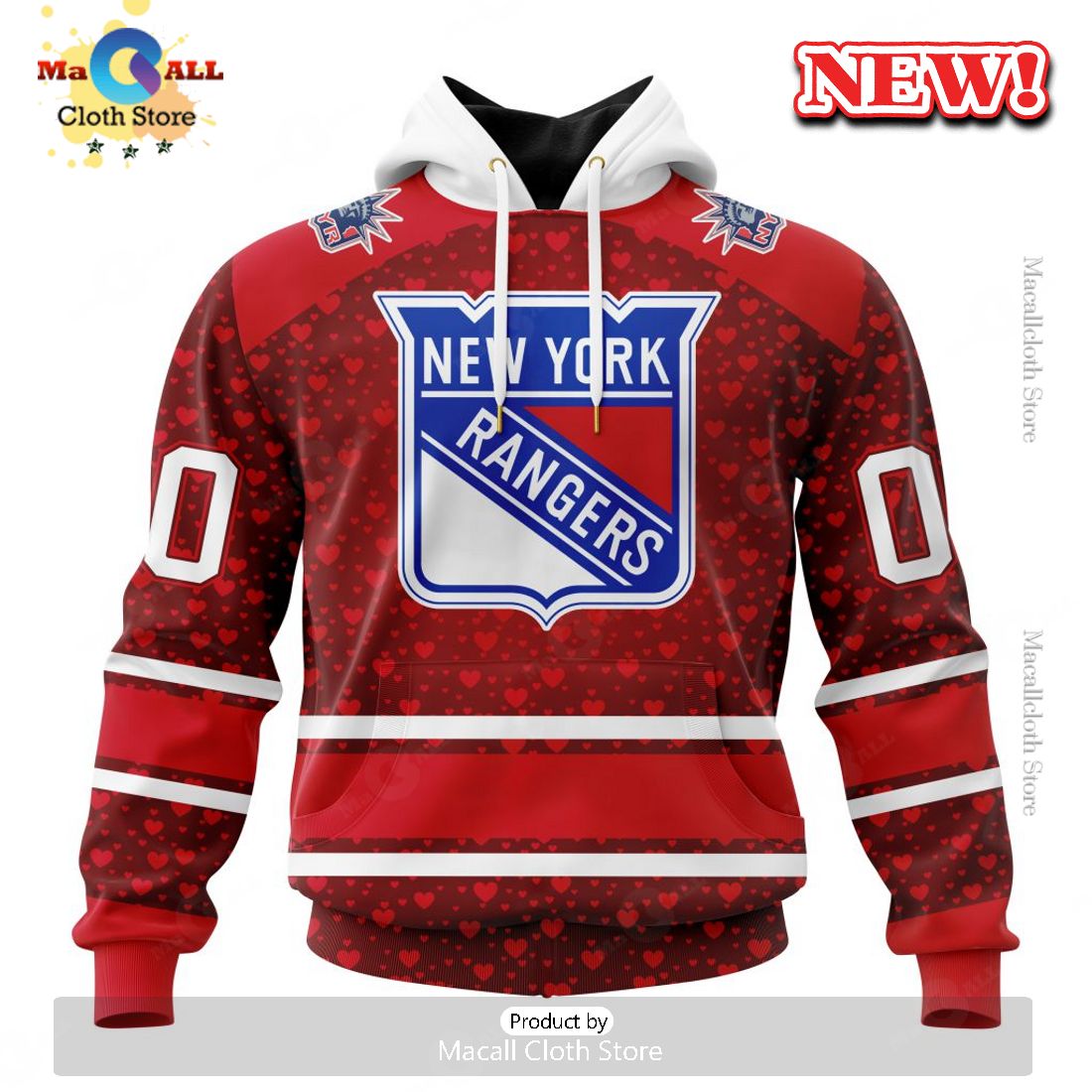 NHL New York Rangers Special Gift For Valentines Day Hoodie 3D