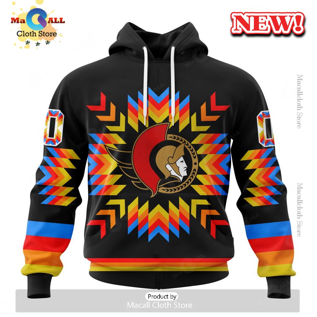 NHL Ottawa Senators Hot Design With Native Pattern Hoodie 3D
