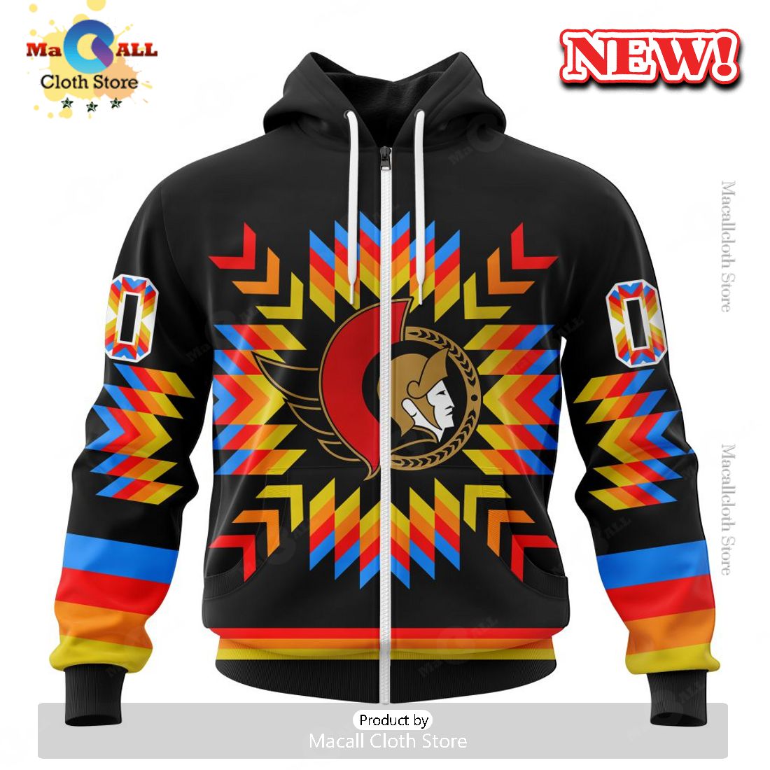 NHL Ottawa Senators Hot Design With Native Pattern Hoodie 3D