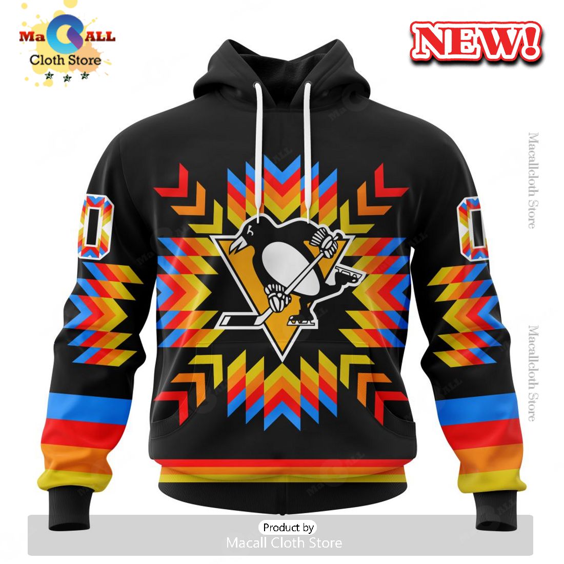 NHL Pittsburgh Penguins Hot Design With Native Pattern Hoodie 3D