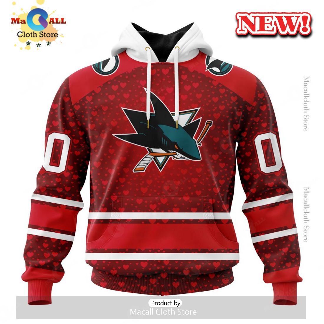 NHL San Jose Sharks Special Gift For Valentines Day Hoodie 3D