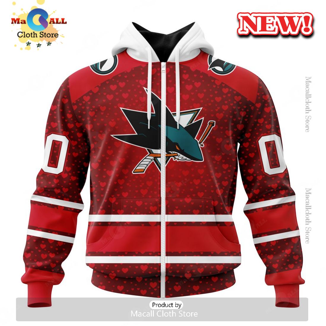 NHL San Jose Sharks Special Gift For Valentines Day Hoodie 3D