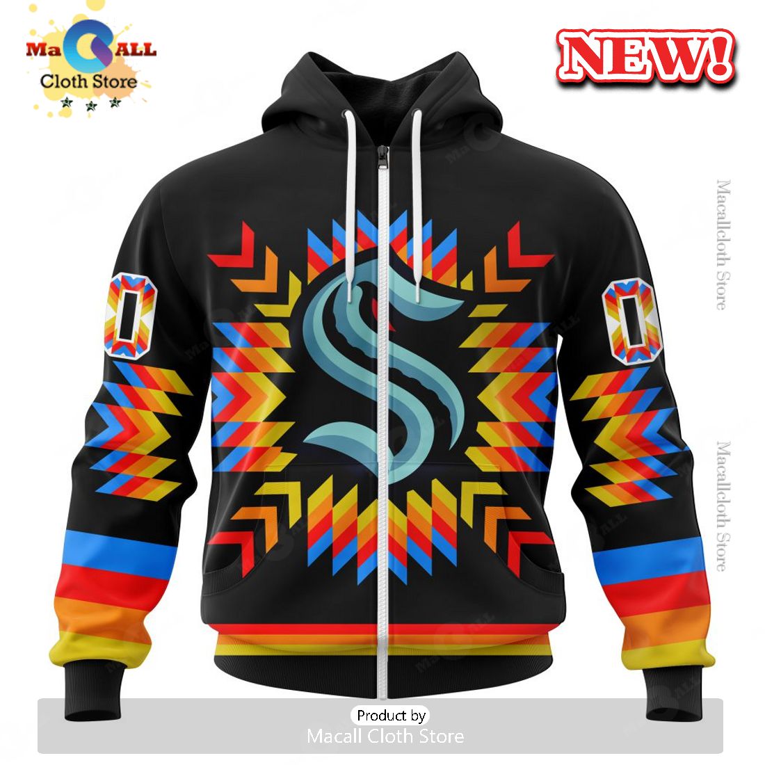 NHL Seattle Kraken Hot Design With Native Pattern Hoodie 3D