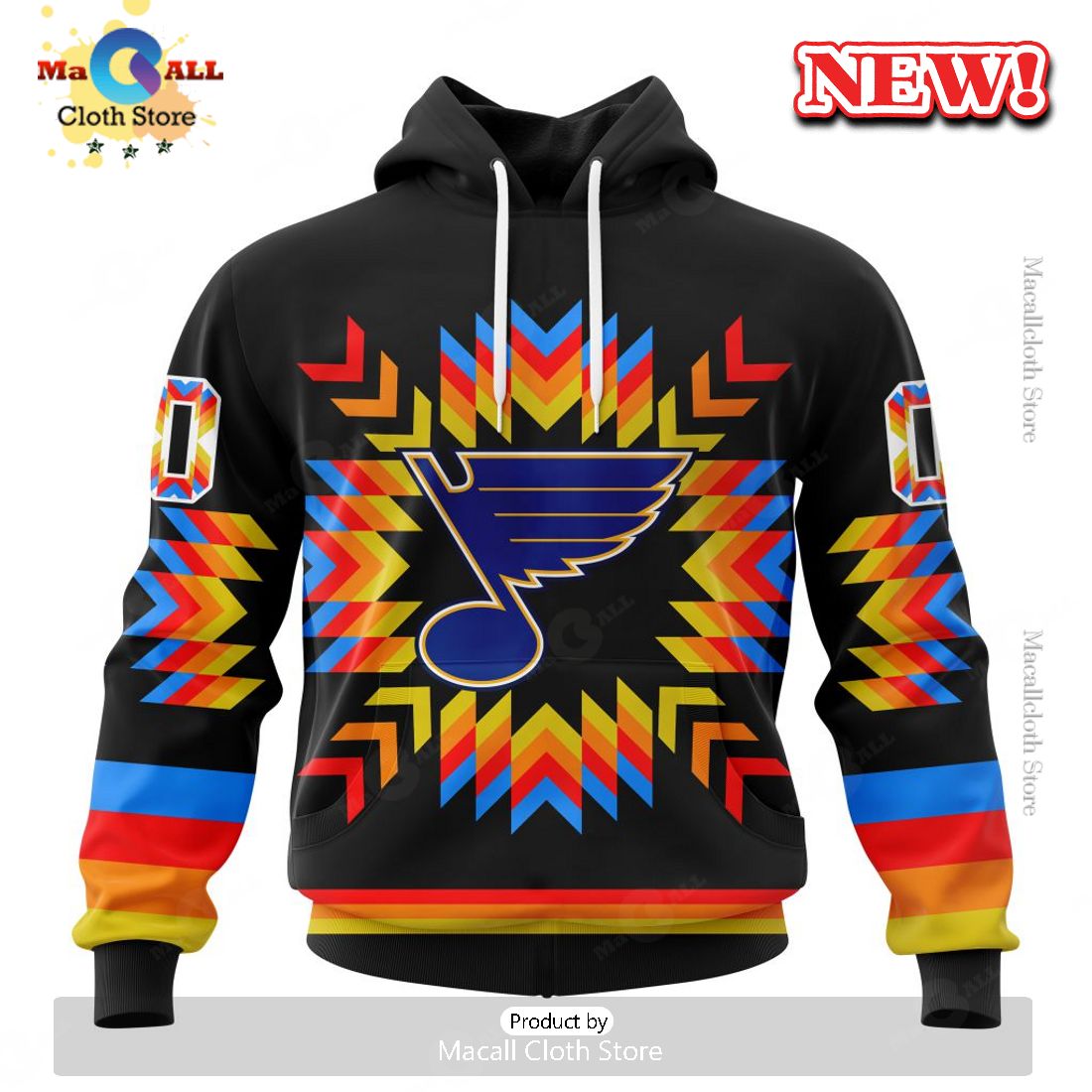 NHL St. Louis Blues Hot Design With Native Pattern Hoodie 3D