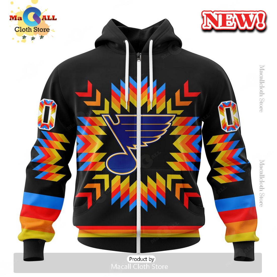NHL St. Louis Blues Hot Design With Native Pattern Hoodie 3D