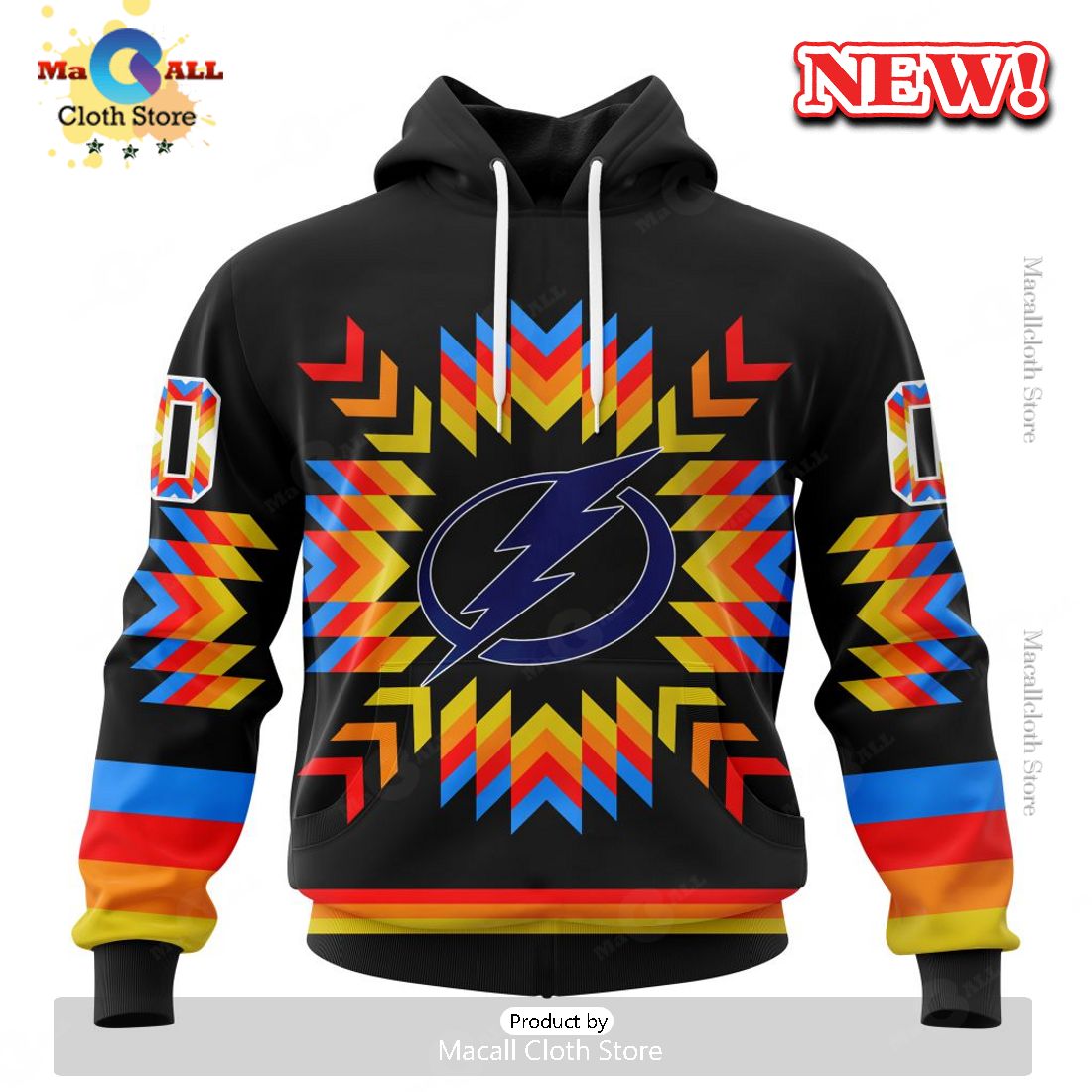 NHL Tampa Bay Lightning Hot Design With Native Pattern Hoodie 3D