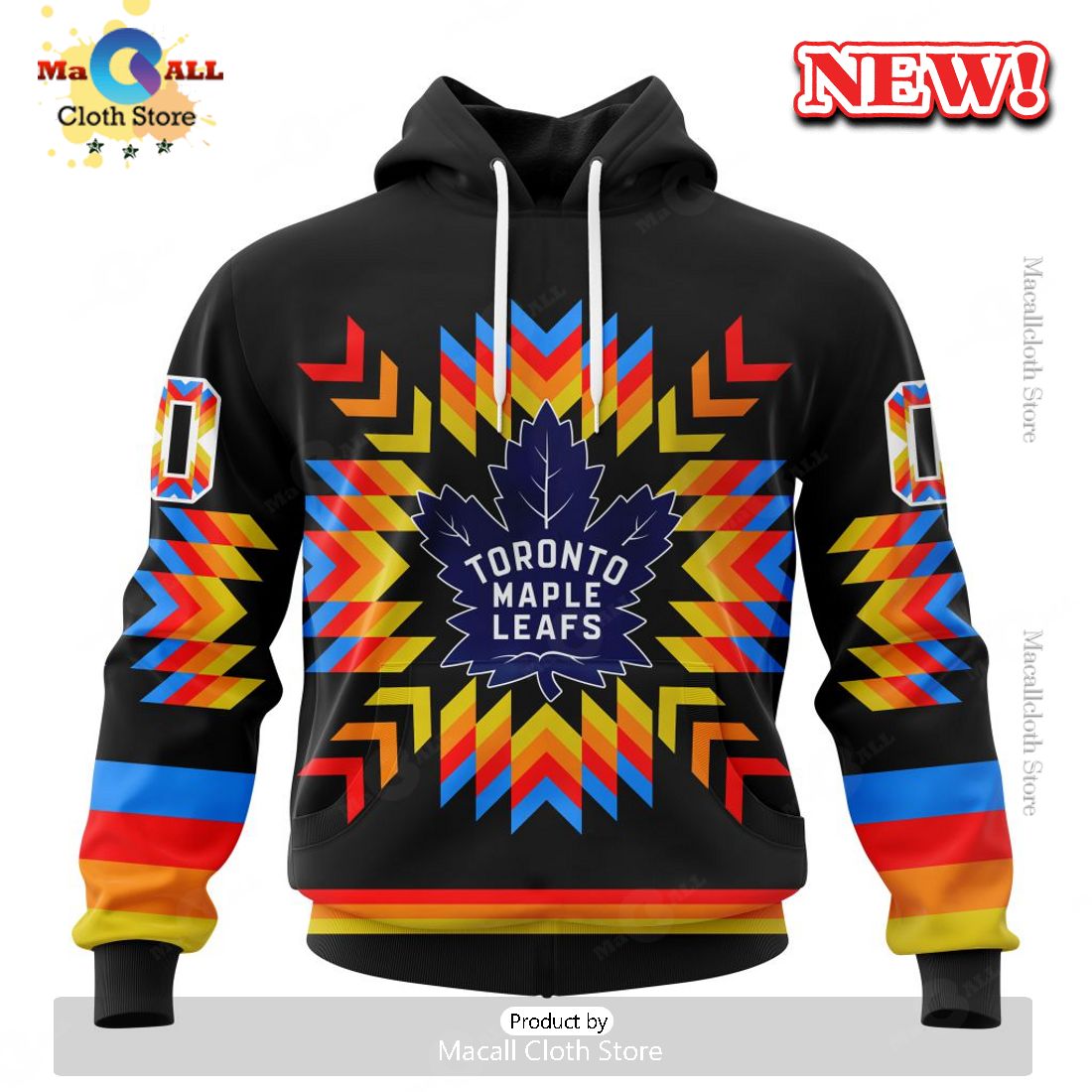 NHL Toronto Maple Leafs Hot Design With Native Pattern Hoodie 3D