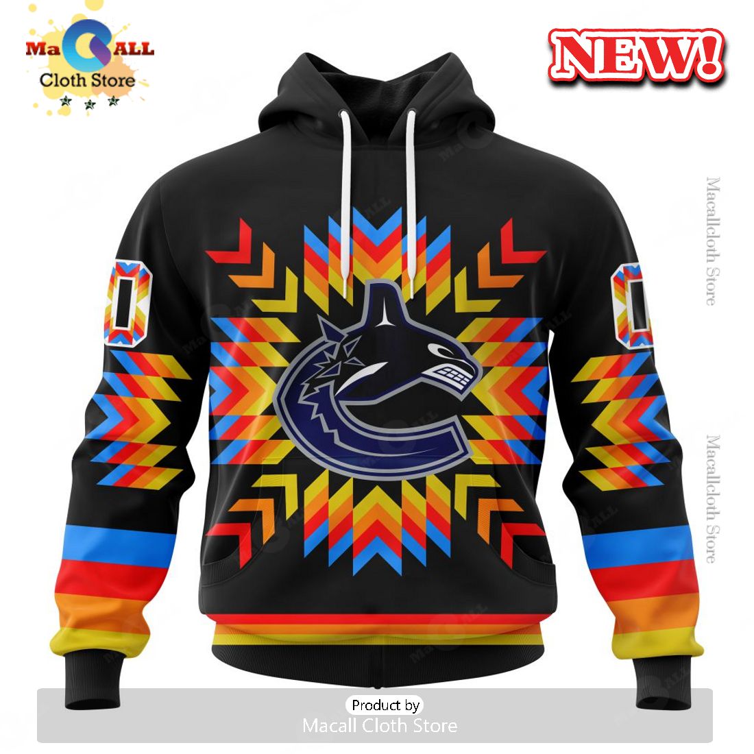 NHL Vancouver Canucks Hot Design With Native Pattern Hoodie 3D