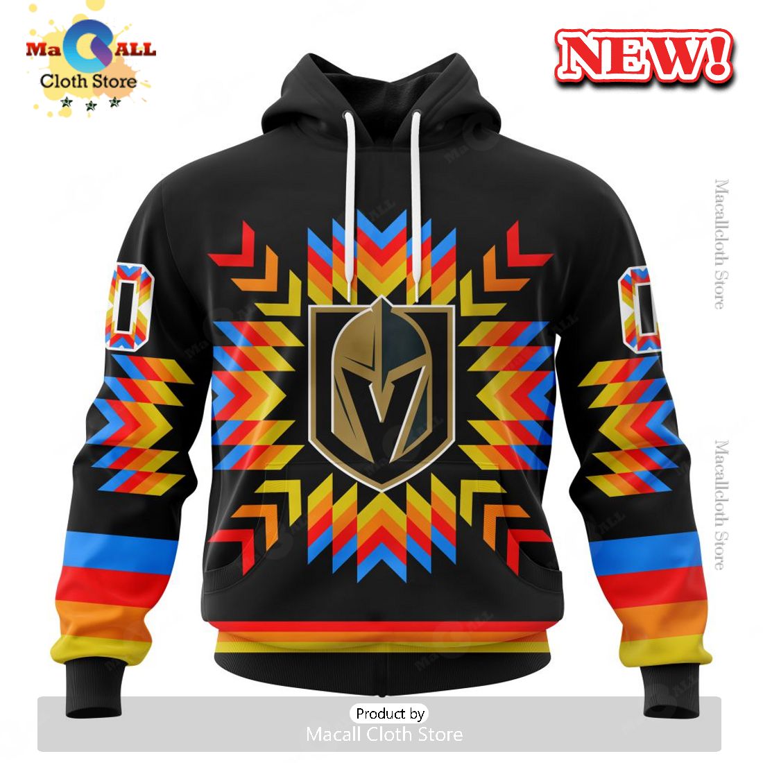 NHL Vegas Golden Knights Hot Design With Native Pattern Hoodie 3D