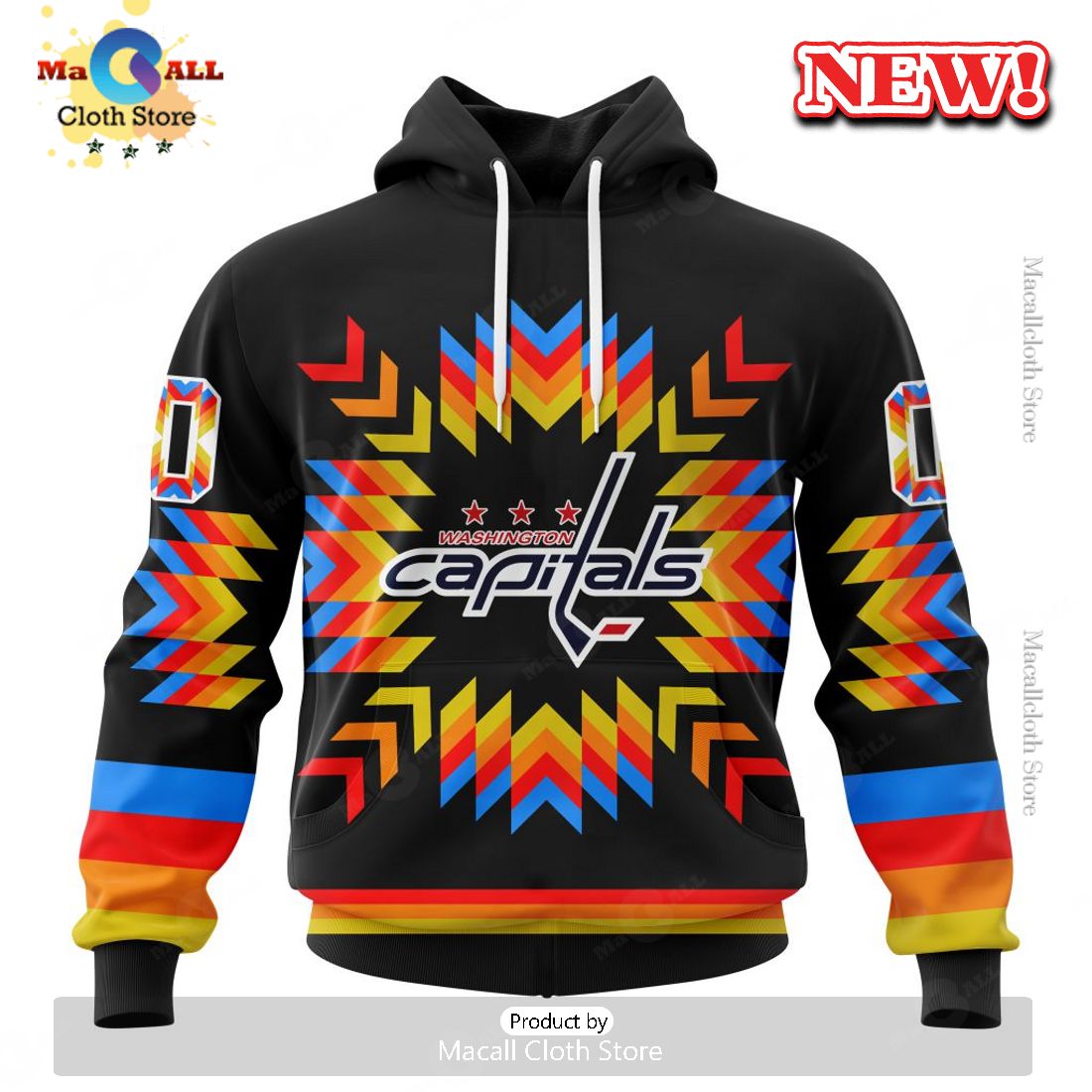NHL Washington Capitals Hot Design With Native Pattern Hoodie 3D