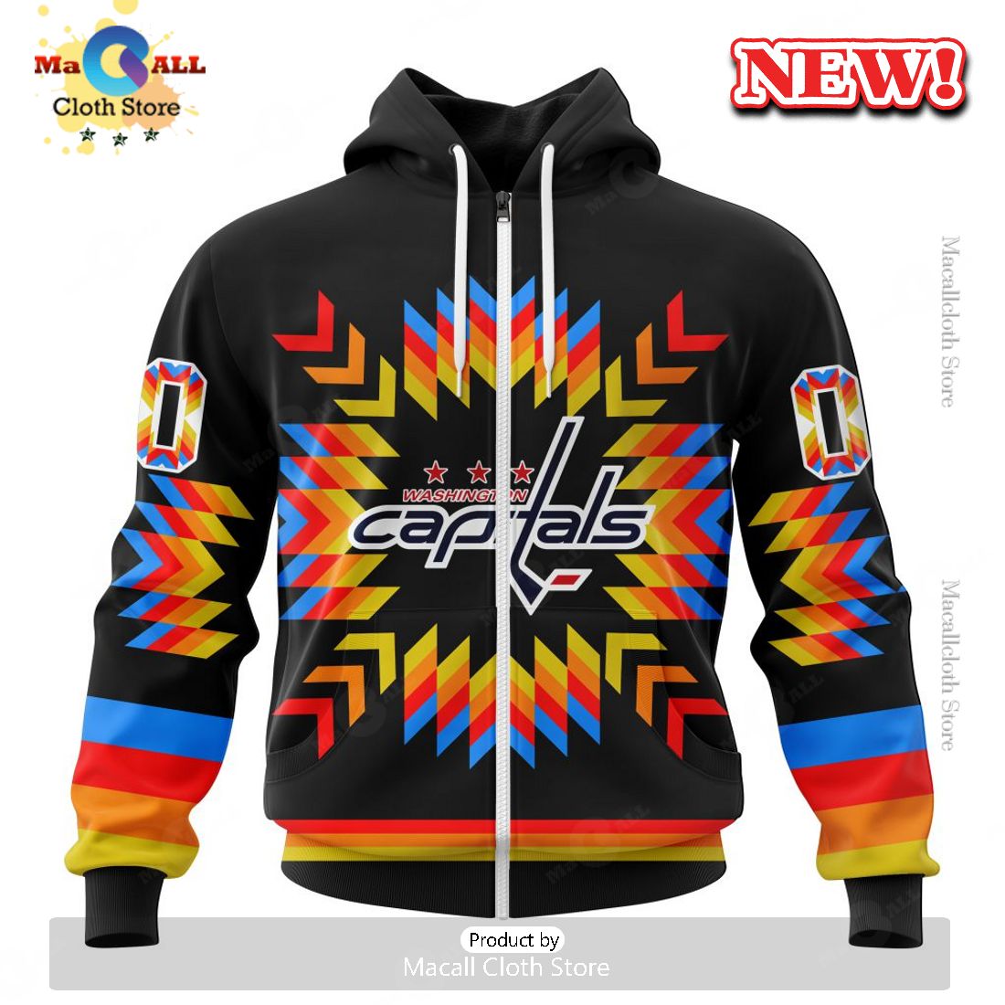 NHL Washington Capitals Hot Design With Native Pattern Hoodie 3D