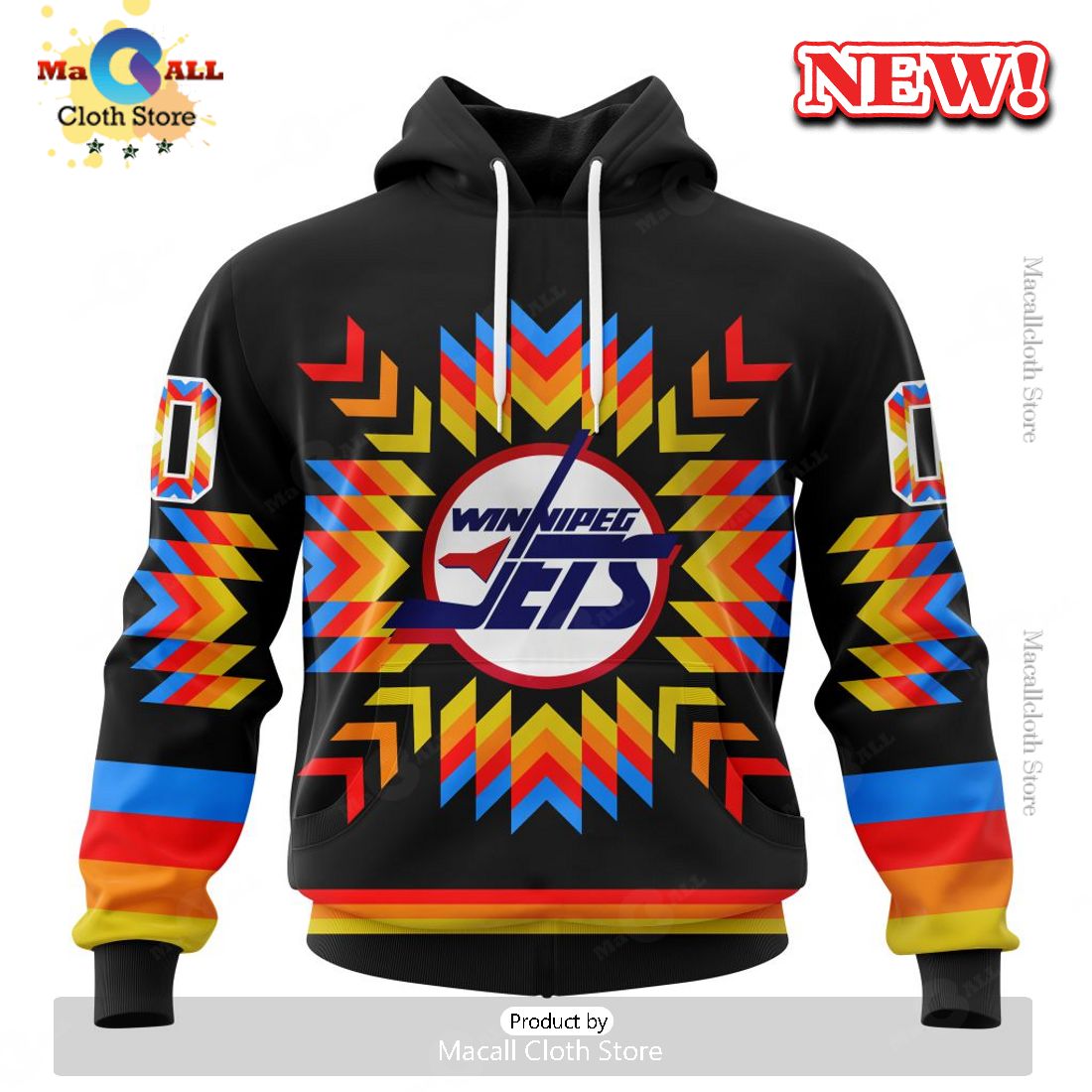 NHL Winnipeg Jets Hot Design With Native Pattern Hoodie 3D