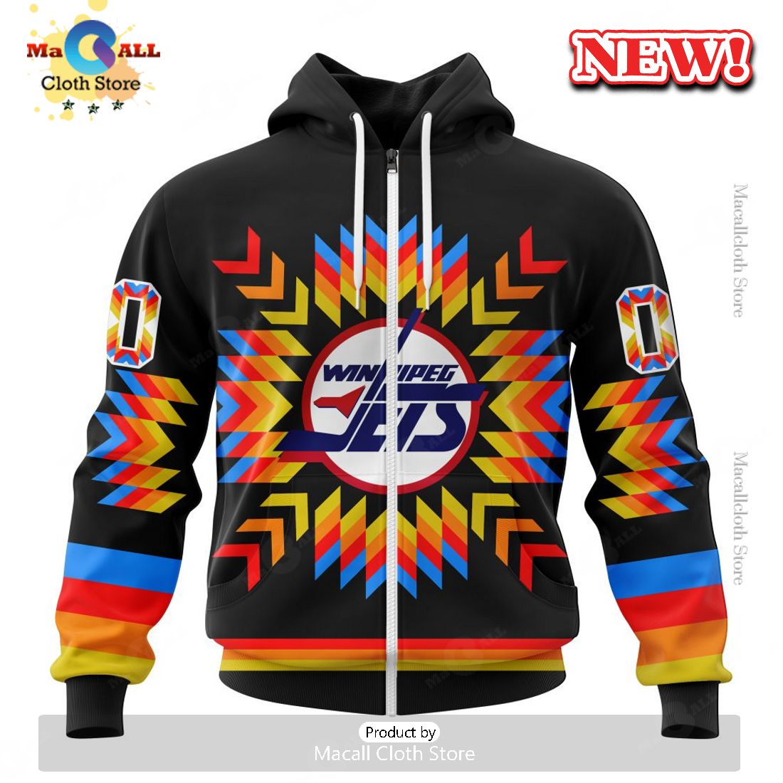 NHL Winnipeg Jets Hot Design With Native Pattern Hoodie 3D