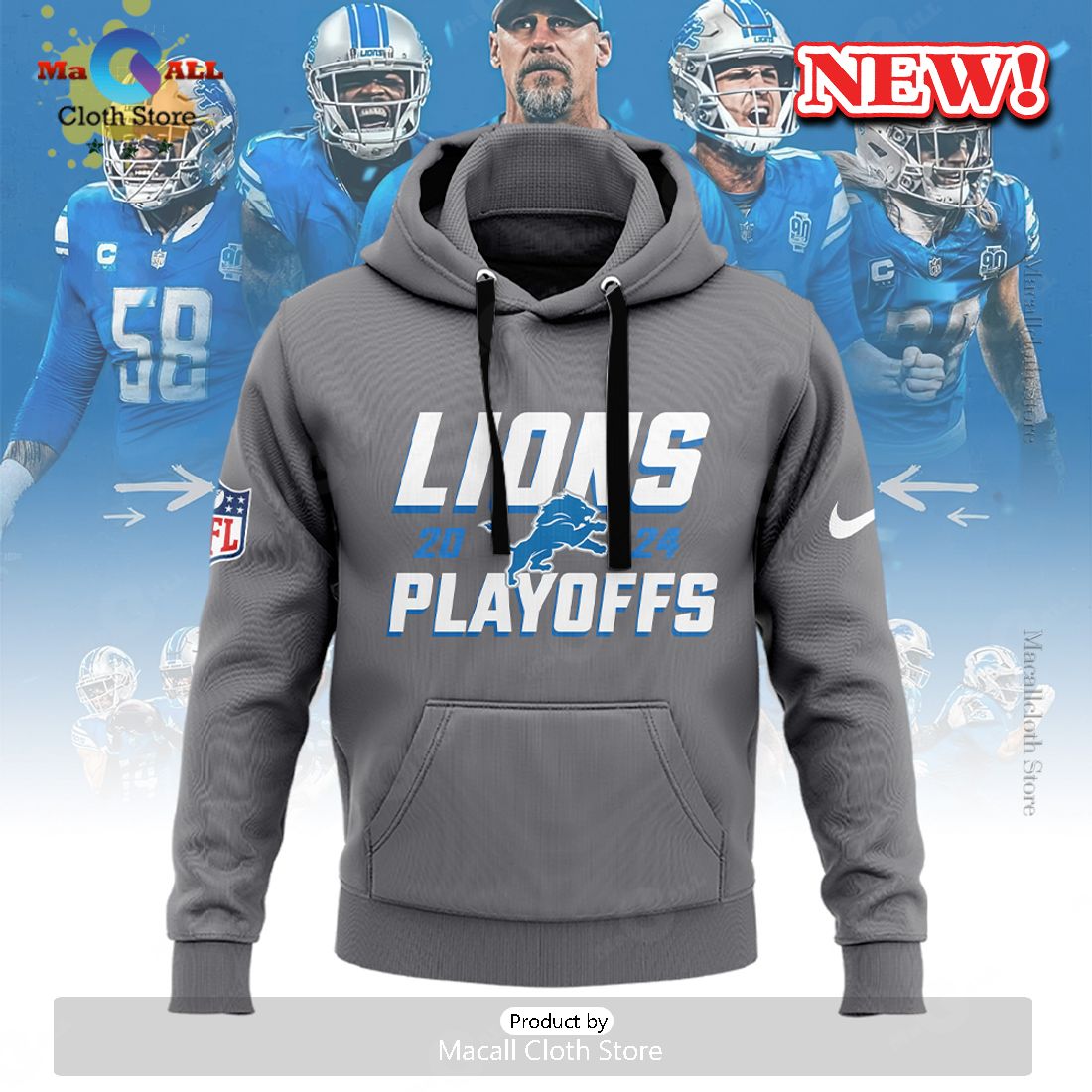 HOT Detroit Grey Nike 2024 NFL Playoff Hoodie 3D Limited Edition   Hot Detroit Grey Nike 2024 Nfl Playoff Hoodie 3d Limited Edition 2 Quo7L 