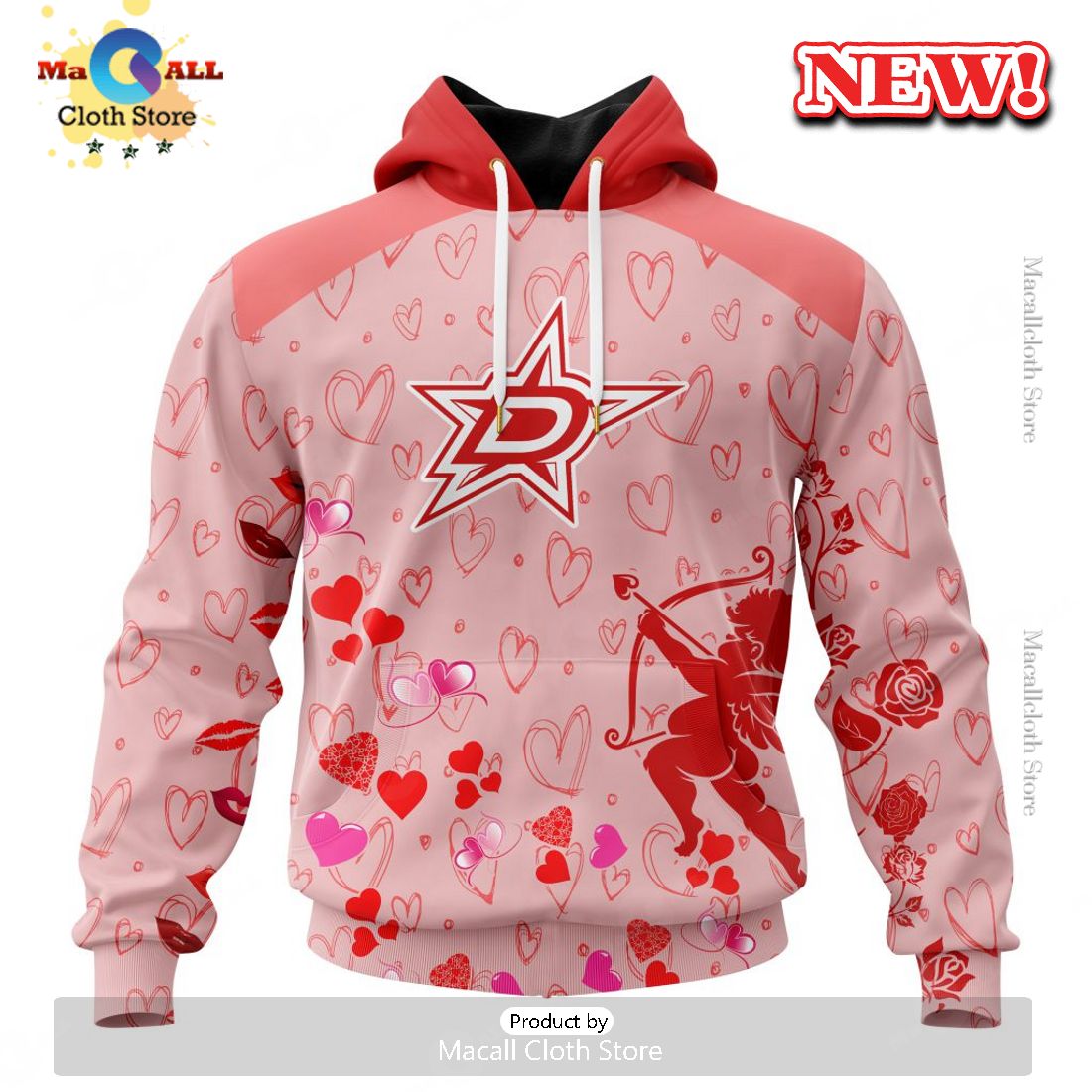 Personalized NHL Dallas Stars Special Gift For Valentines Day Hoodie 3D Personalized NHL Dallas Stars Special Gift For Valentines Day Hoodie 3D
