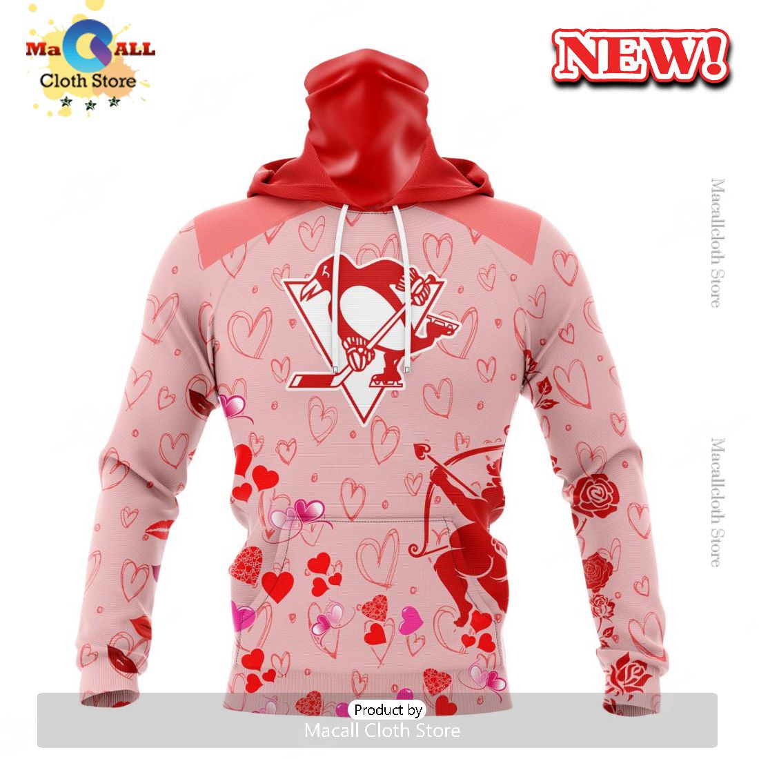 Personalized NHL Pittsburgh Penguins Special Gift For Valentines Day Hoodie 3D