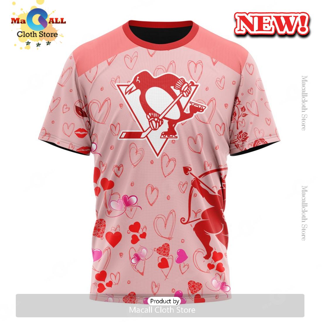 Personalized NHL Pittsburgh Penguins Special Gift For Valentines Day Hoodie 3D