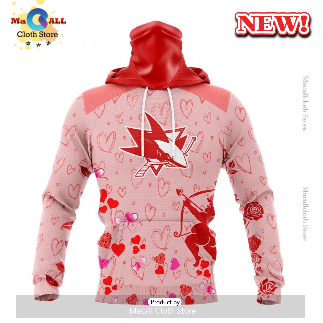 Personalized NHL San Jose Sharks Special Gift For Valentines Day Hoodie 3D