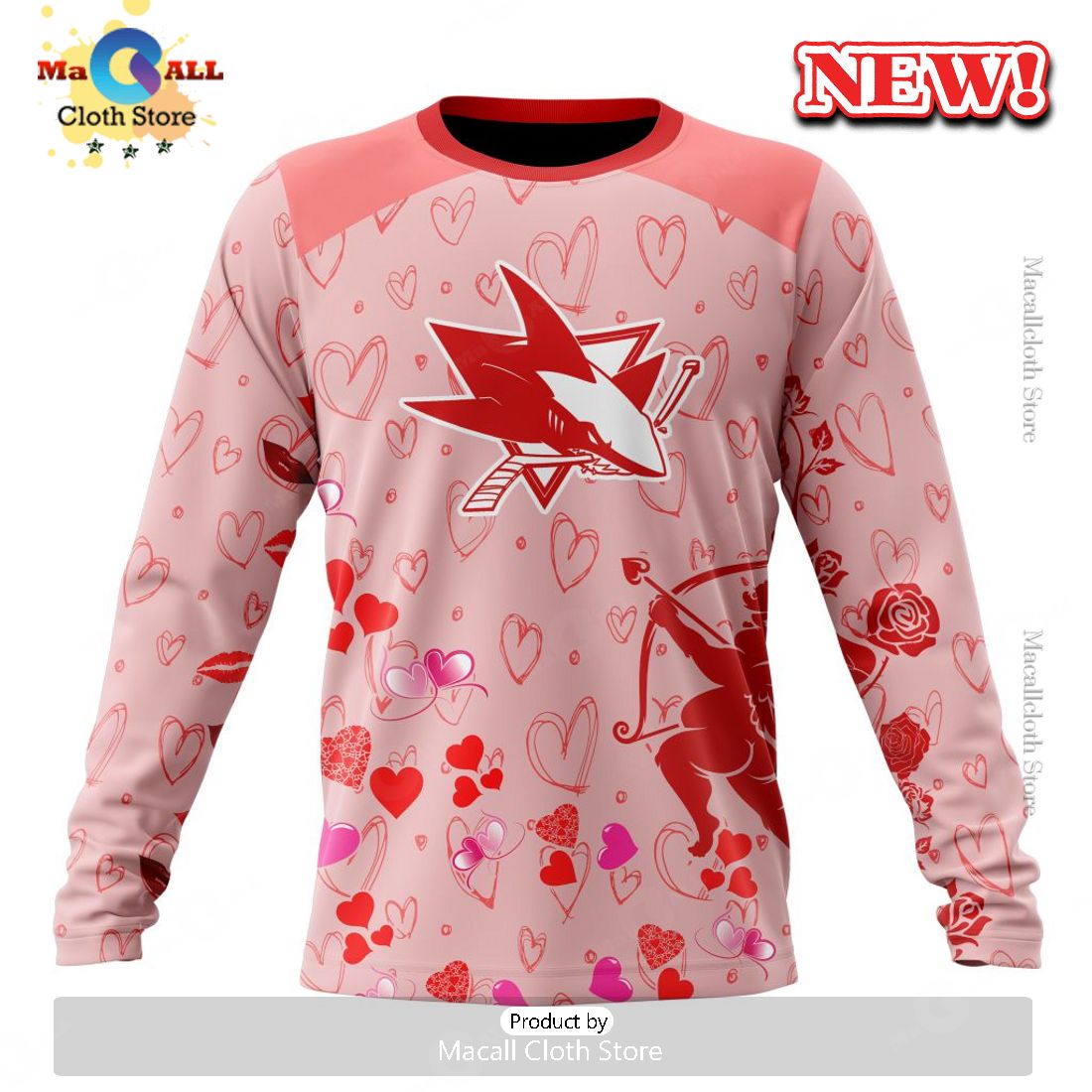 Personalized NHL San Jose Sharks Special Gift For Valentines Day Hoodie 3D