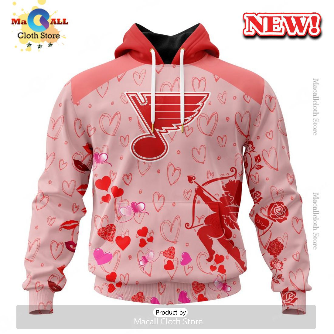 Personalized NHL St. Louis Blues Special Gift For Valentines Day Hoodie 3D