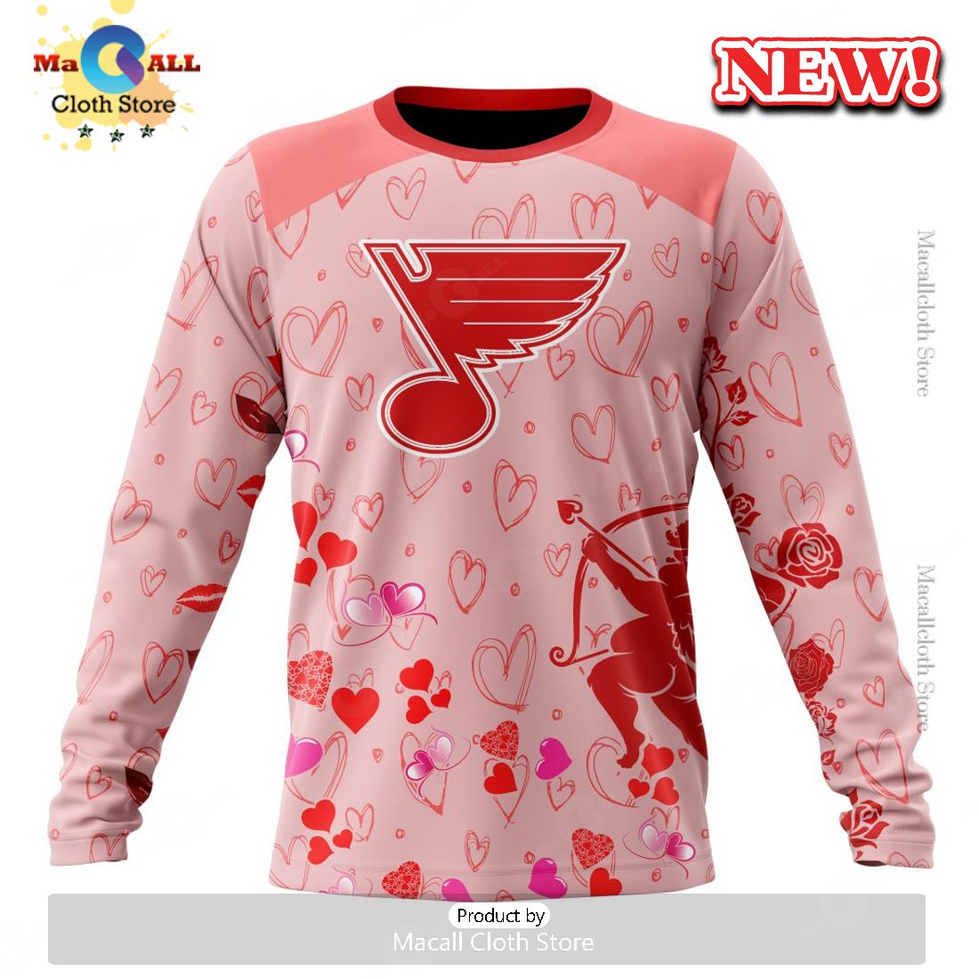 Personalized NHL St. Louis Blues Special Gift For Valentines Day Hoodie 3D
