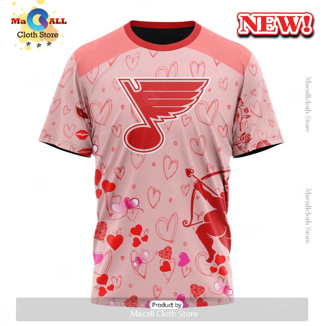 Personalized NHL St. Louis Blues Special Gift For Valentines Day Hoodie 3D
